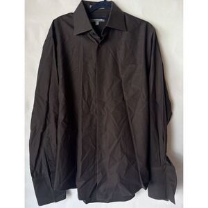 Nordstrom Mens Shirt Black Tailored Fit Button Down Non-iron 15 32-33